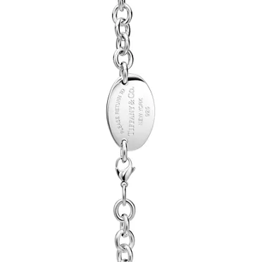 Collezione Return to Tiffany™:Collana Oval Tag in argento, 39,4 cm, 3