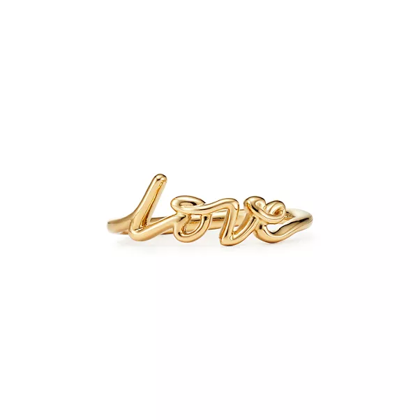 Anillo Love en oro amarillo, tama&ntilde;o mini