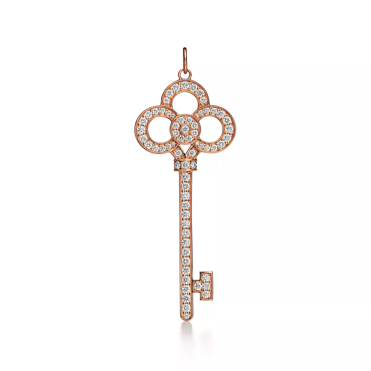 Crown Key in 18k Rose Gold with Pav&eacute; Diamonds
