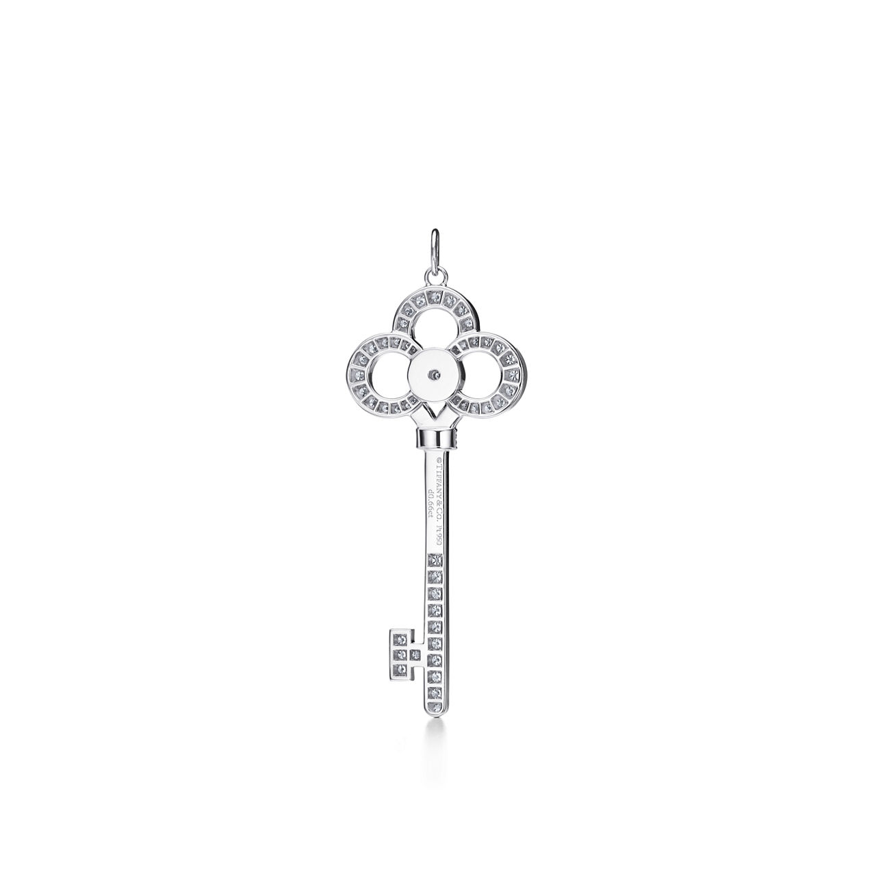 Kronenschlüssel in Platin mit Pavé-Diamanten