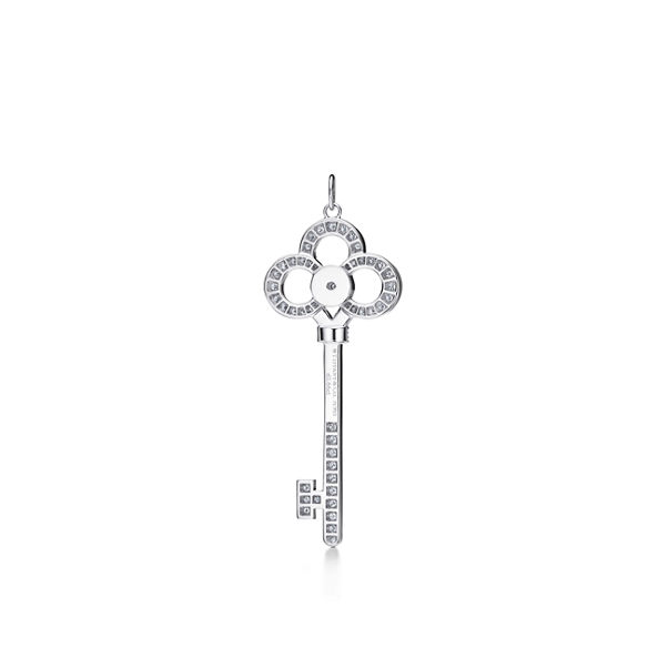 Tiffany Keys:Crown Key in Platinum with Pavé Diamonds