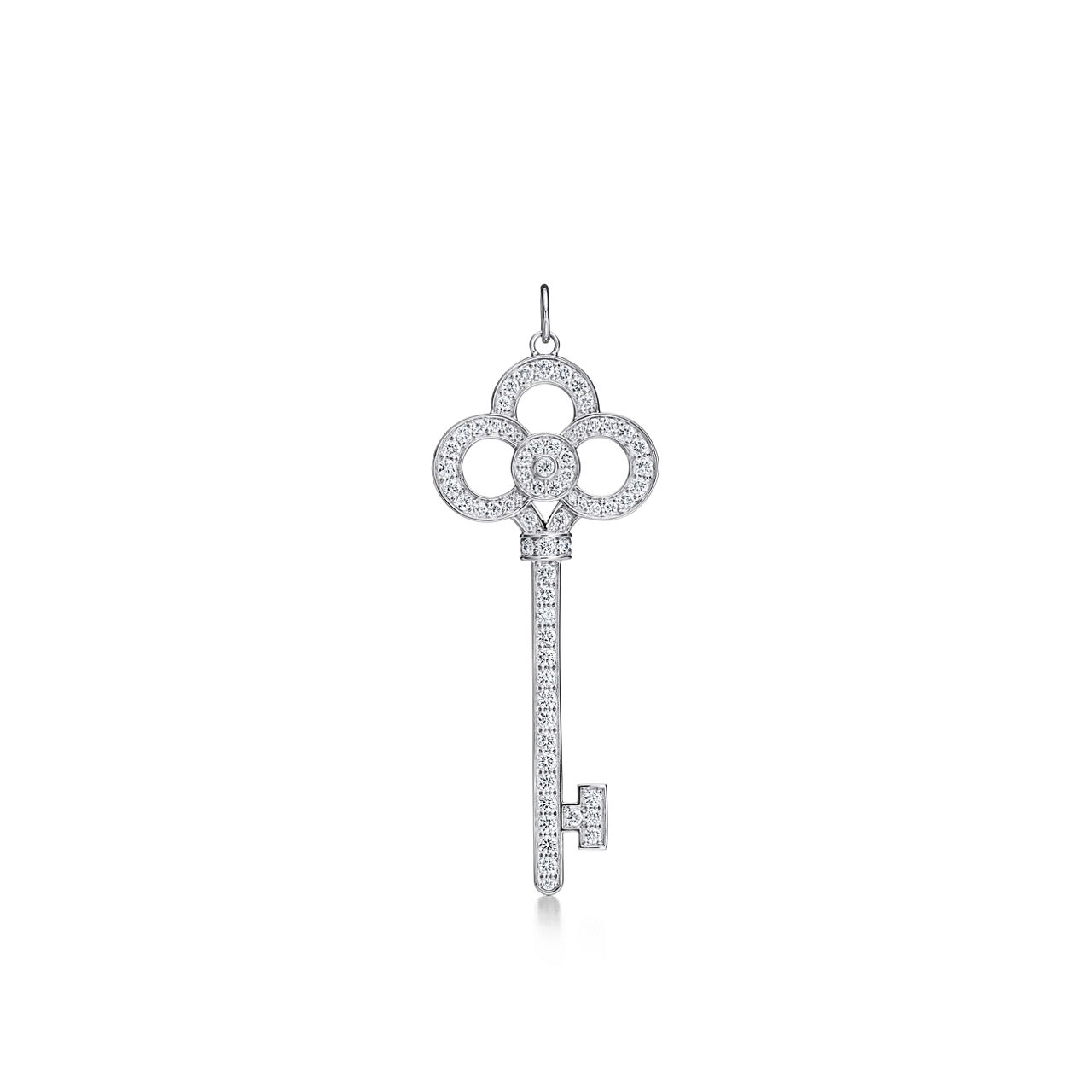 Crown Key in Platinum with Pavé Diamonds