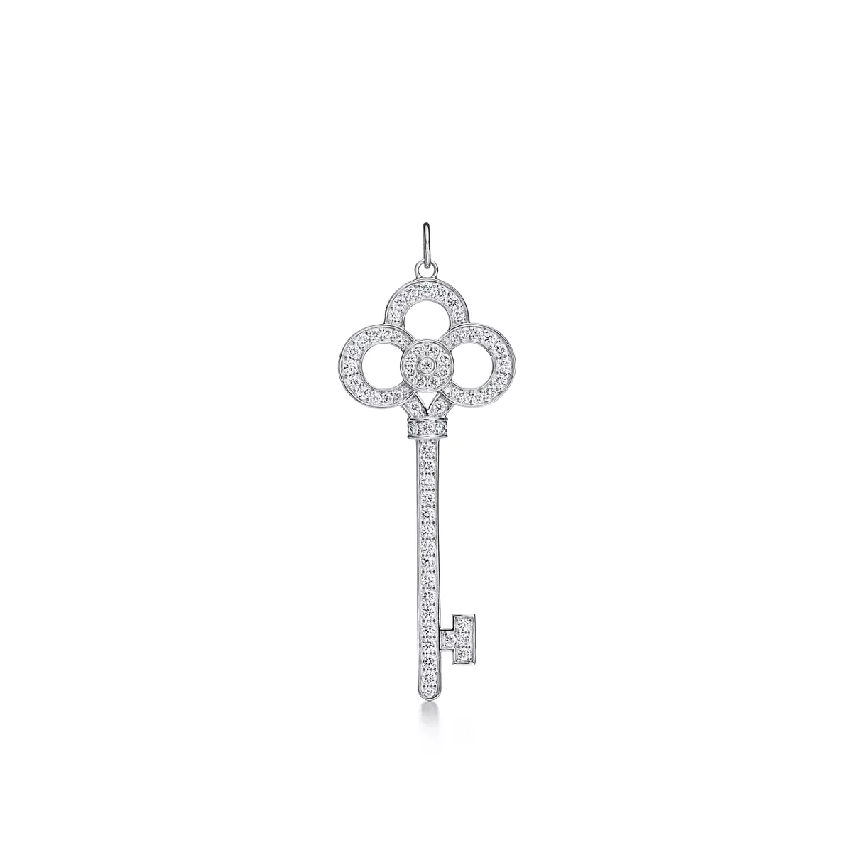 Crown Key in Platinum with Pav&eacute; Diamonds