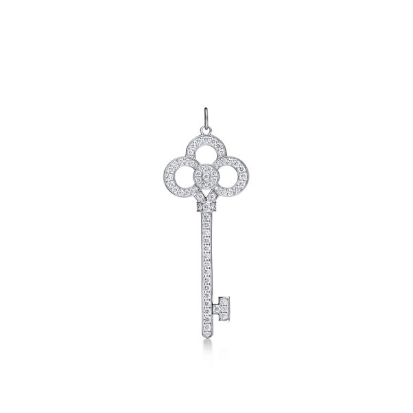 Tiffany Keys:Crown Key in Platinum with Pavé Diamonds