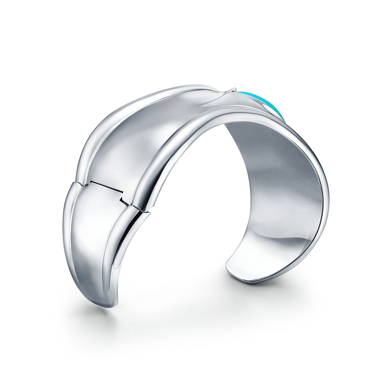 Elsa Peretti®:Small Bone Cuff in Sterling Silver with Turquoise image number 3