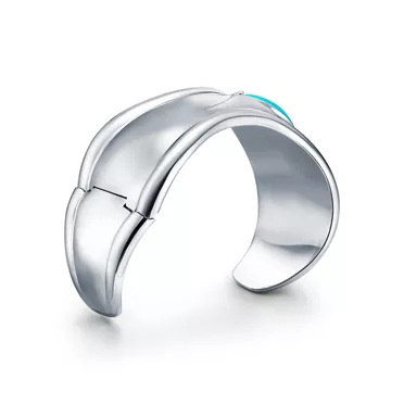 Elsa Peretti®:Small Bone Cuff in Sterling Silver with Turquoise, 3