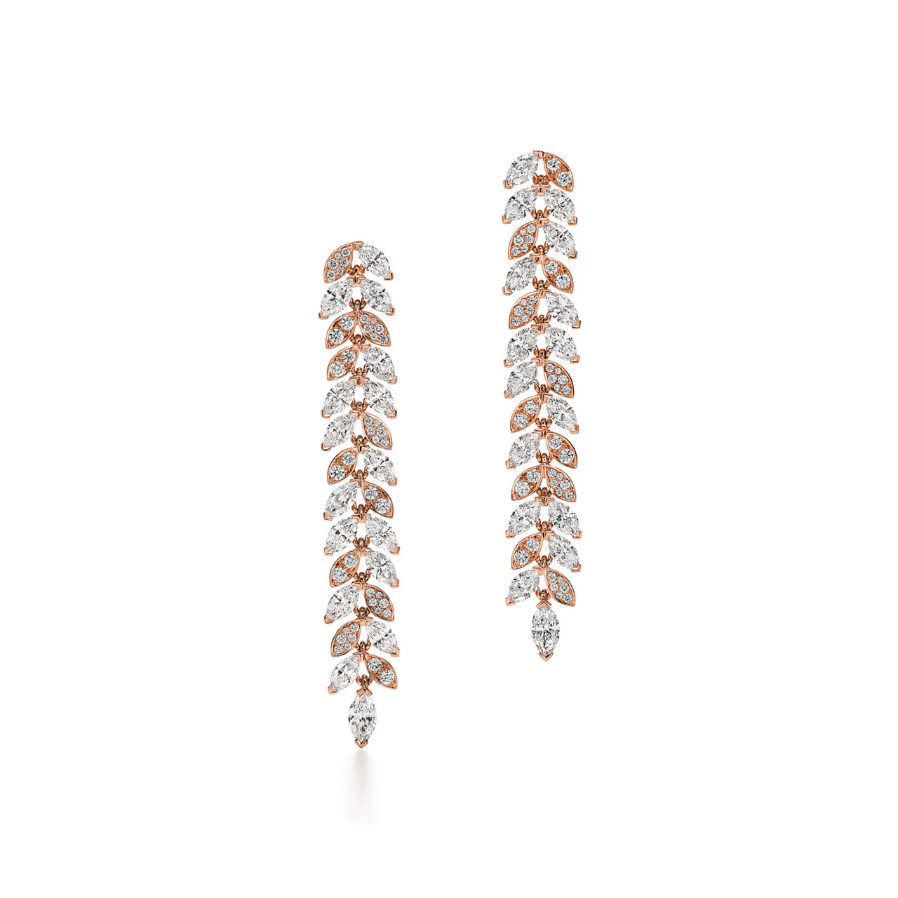 Diamond Vine Drop Earrings