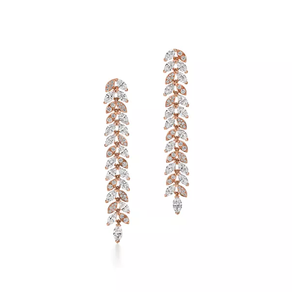 Diamond Vine Drop Earrings