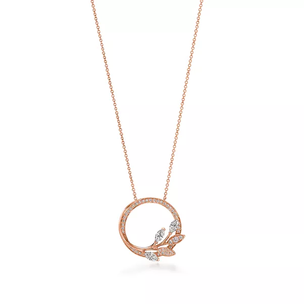 Vine Circle Diamant-Anhänger in 18 Karat Roségold