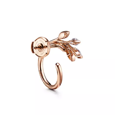 Tiffany Victoria®:Diamond Vine Circle Earrings in 18k Rose Gold, 3