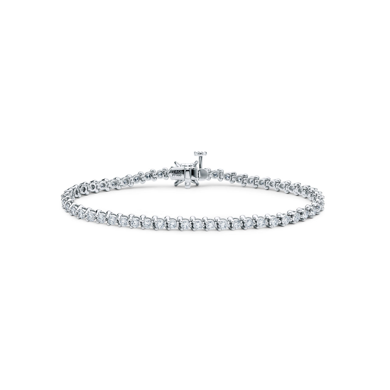 Tiffany Victoria®:Diamond Line Bracelet in Platinum image number 2