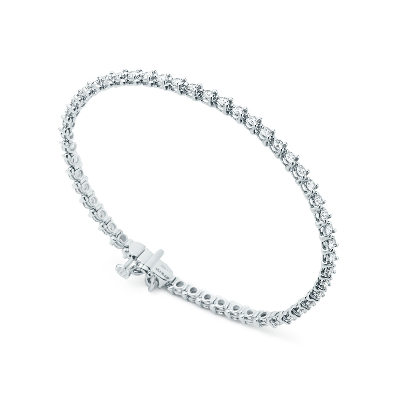 Tiffany Victoria®:Diamond Line Bracelet in Platinum image number 3