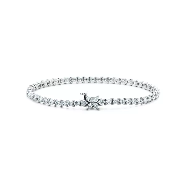 Diamond Line Bracelet in Platinum