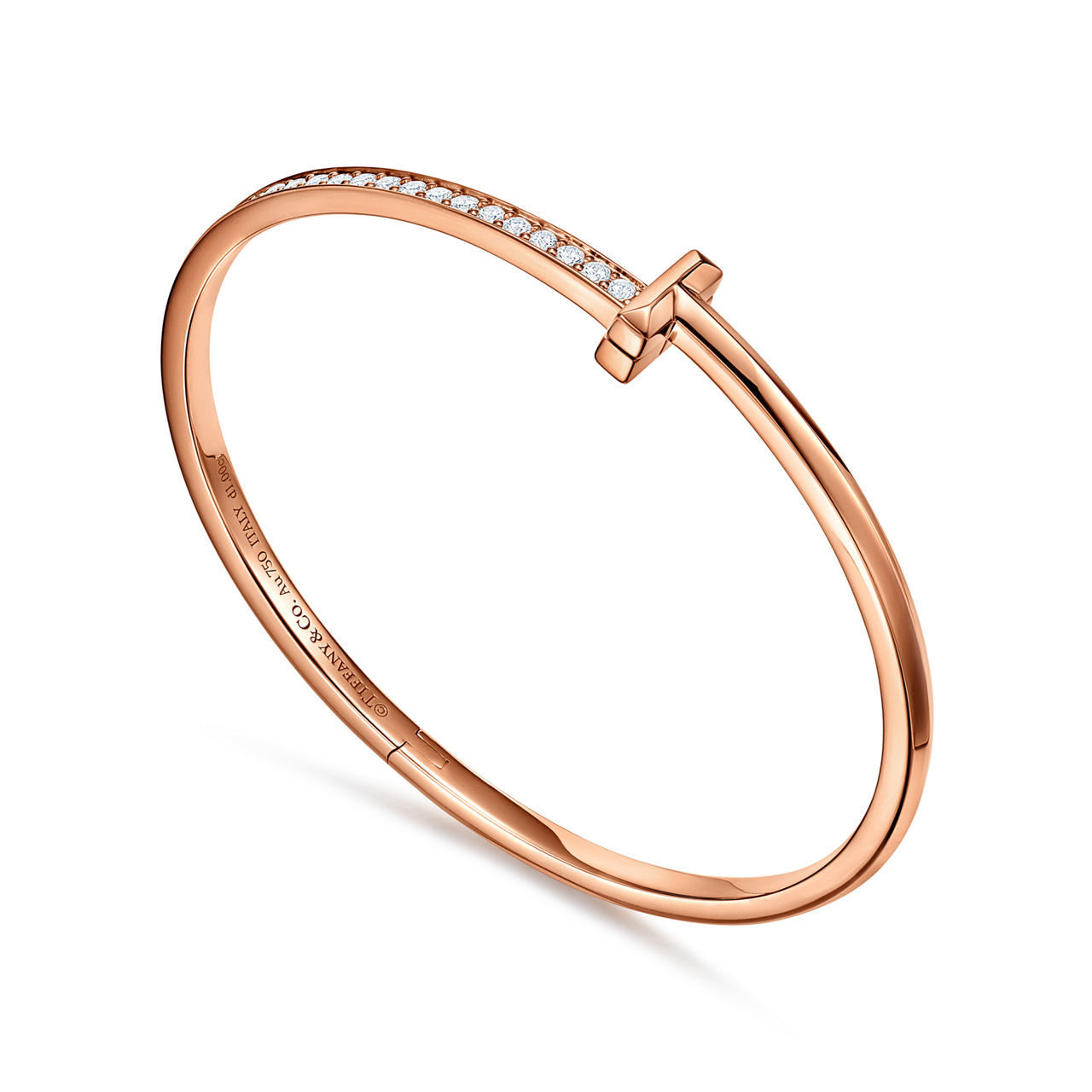 Collezione Tiffany T:Bracciale T1 con diamanti in oro rosa numero immagine 3