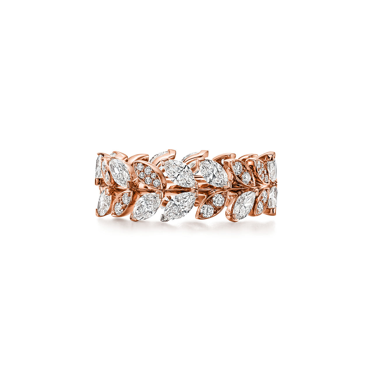 Diamond Vine Band Ring in 18k Rose Gold