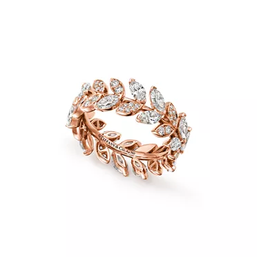 Tiffany Victoria®:Diamond Vine Band Ring in 18k Rose Gold, 2