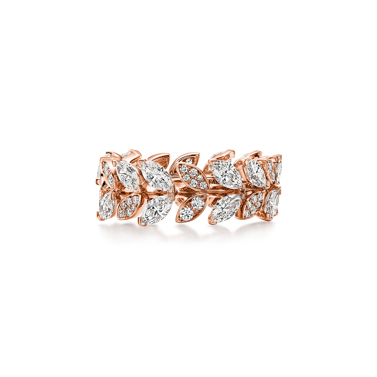 Tiffany Victoria®:Diamond Vine Band Ring in 18k Rose Gold image number 3