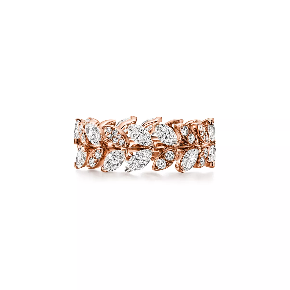 Diamond Vine Band Ring in 18k Rose Gold
