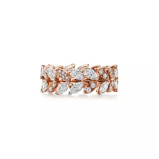 Diamond Vine Band Ring in 18k Rose Gold