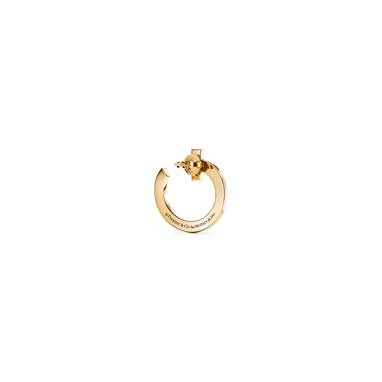 Tiffany T:T1 Open Hoop Earrings in Gold with Diamonds image number 3