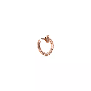 Tiffany T:T1 Open Hoop Earrings in Rose Gold with Diamonds, 2