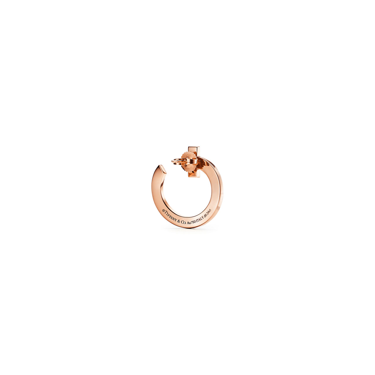 Tiffany T:T1 Open Hoop Earrings in Rose Gold with Diamonds image number 3