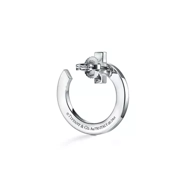 Tiffany T:T1 Open Hoop Earrings in White Gold with Diamonds, 3