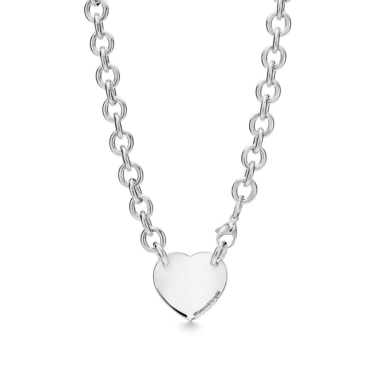 Return to Tiffany™:Heart Tag Necklace in Sterling Silver, 15.5" image number 2