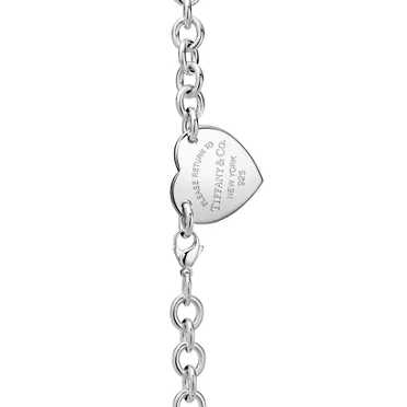 Return to Tiffany™:Collar con insignia de corazón en plata de ley, 39,3 cm, 3