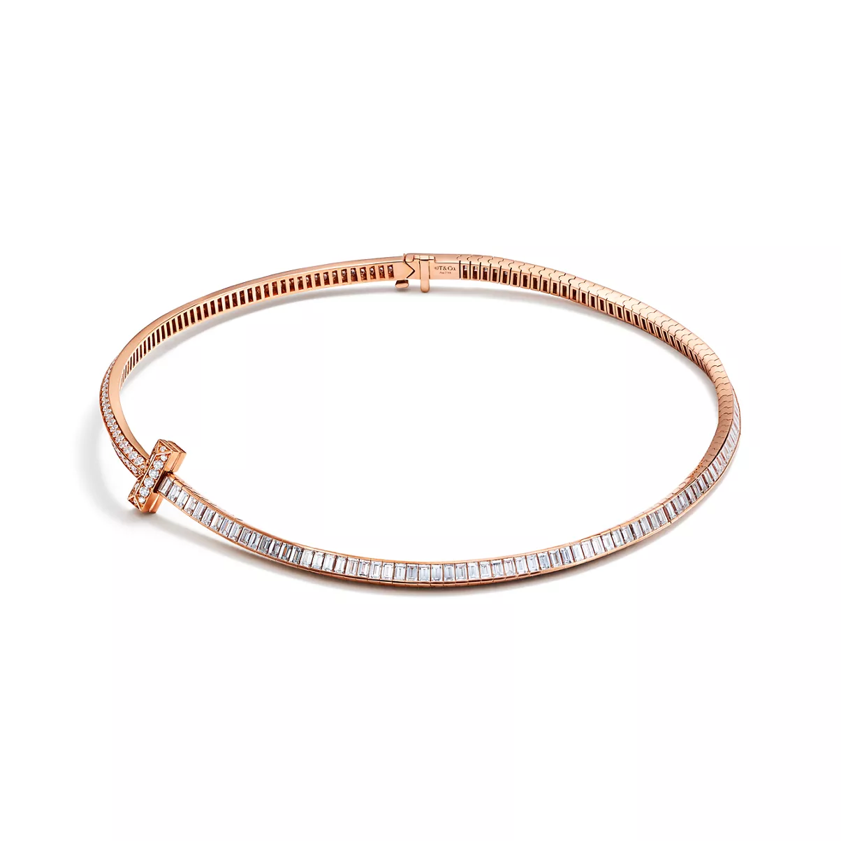 T1 Necklace in Rose Gold with Diamonds