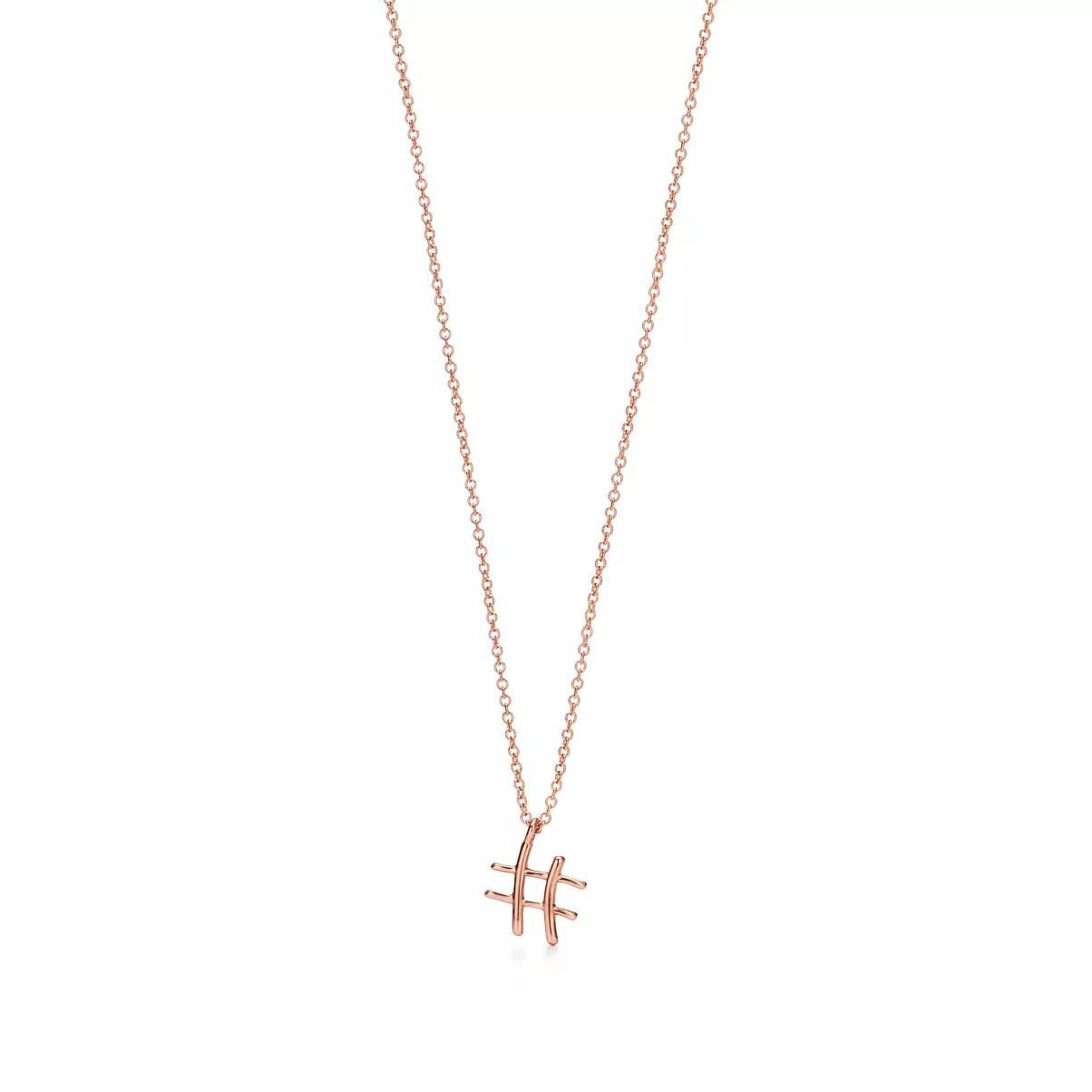 Colgante Hashtag peque&ntilde;o en oro rosa de 18 quilates, 40,6&nbsp;cm 