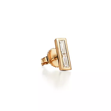 Paloma's Studio:Bar Earrings in 18k Gold with Baguette Diamonds, 2