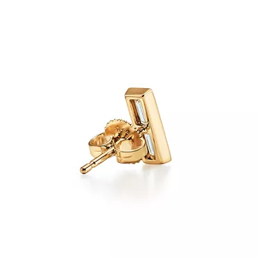 Paloma's Studio:Bar Earrings in 18k Gold with Baguette Diamonds, 3