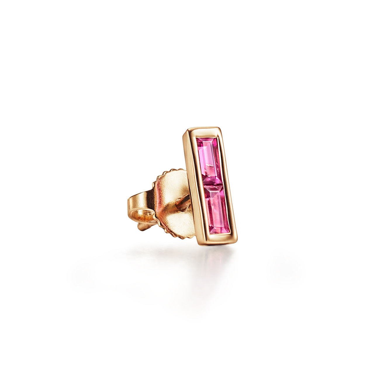 Paloma's Studio:Bar Earrings in 18k Gold with Baguette Rubellites image number 2