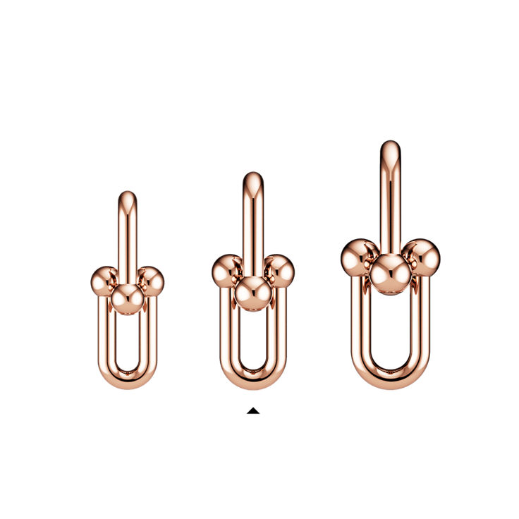 Tiffany HardWear:Large Link Earrings in Rose Gold image number 4