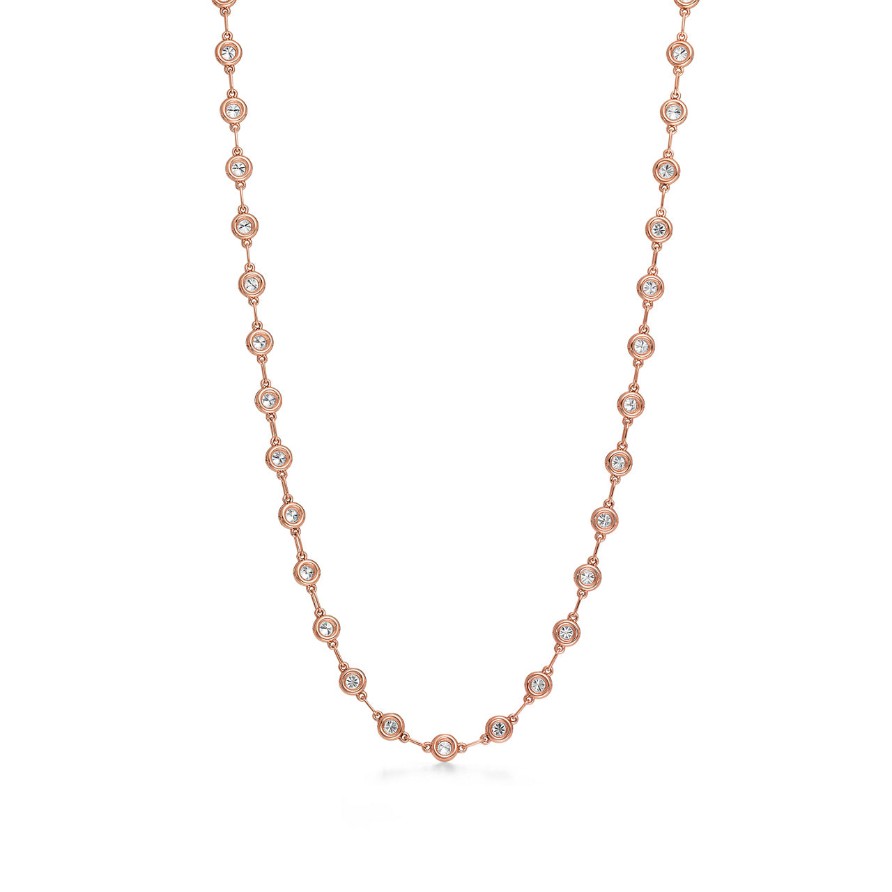 Elsa Peretti®:Diamonds by the Yard® Continuous Necklace in 18k Rose Gold image number 2