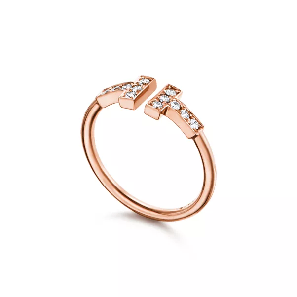 Diamond Wire Ring in Rose Gold