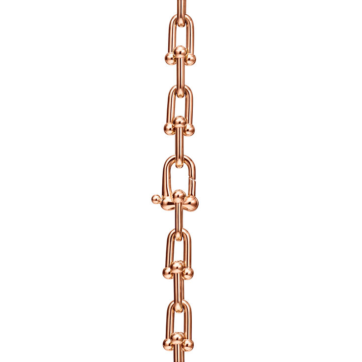 Tiffany HardWear:Graduated Link Necklace in 18k Rose Gold with Pavé Diamonds image number 5