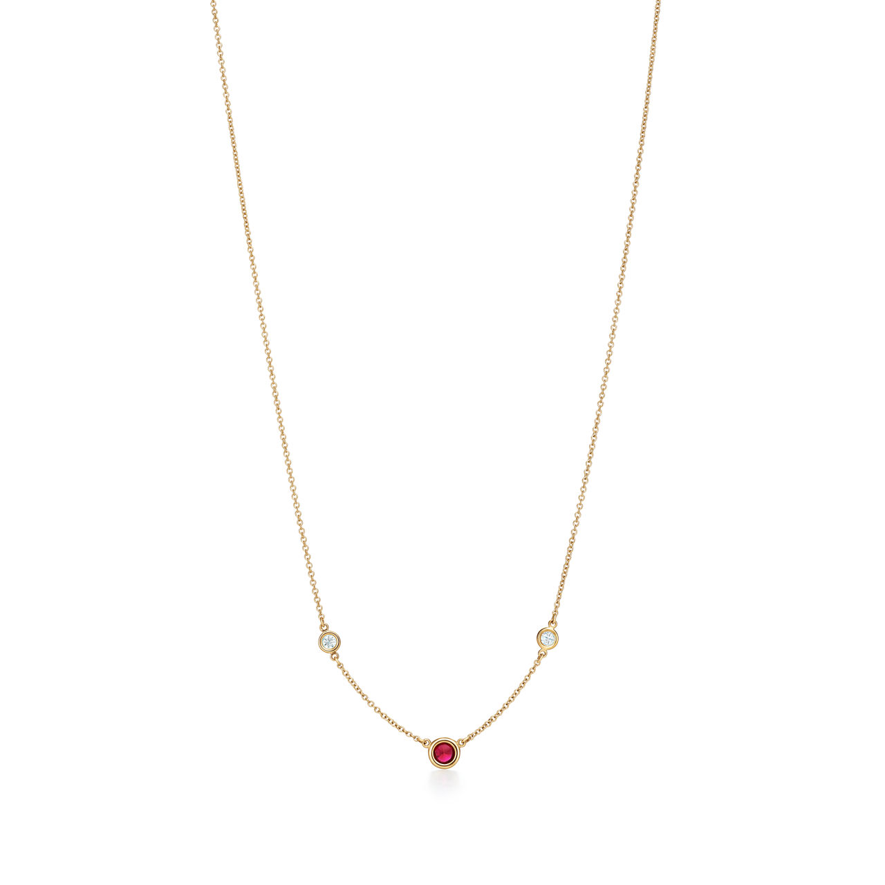 Elsa Peretti®:Color by the Yard Necklace in Gold with a Ruby and Diamonds image number 2