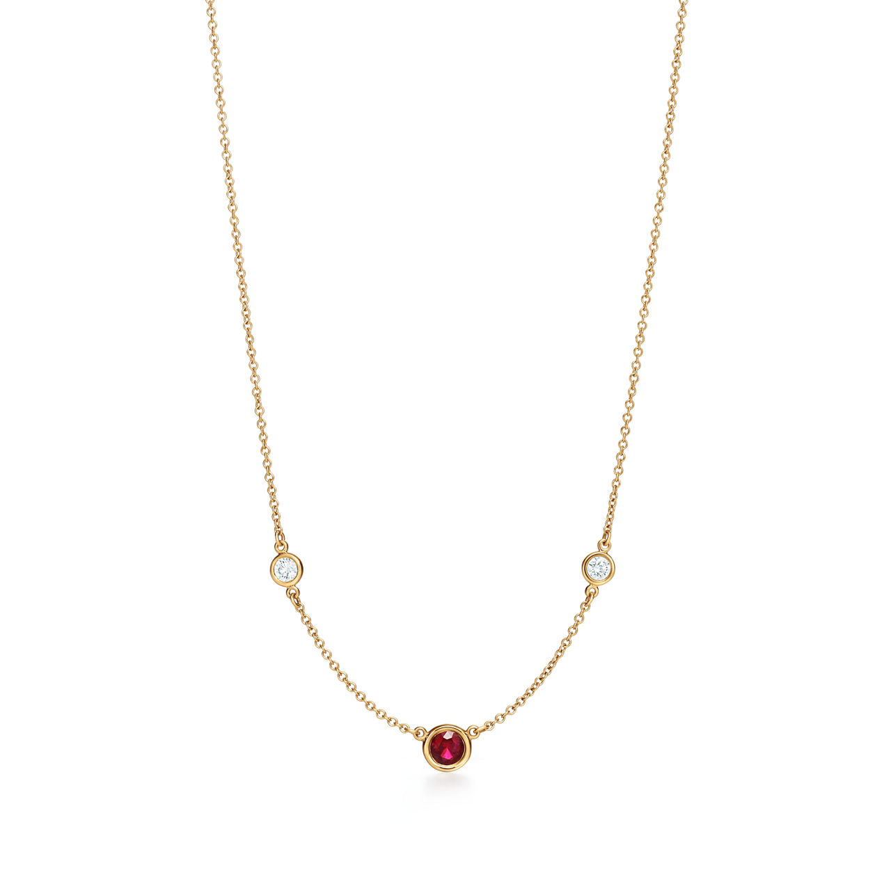 Elsa Peretti®:Color by the Yard Necklace in Gold with a Ruby and Diamonds image number 3