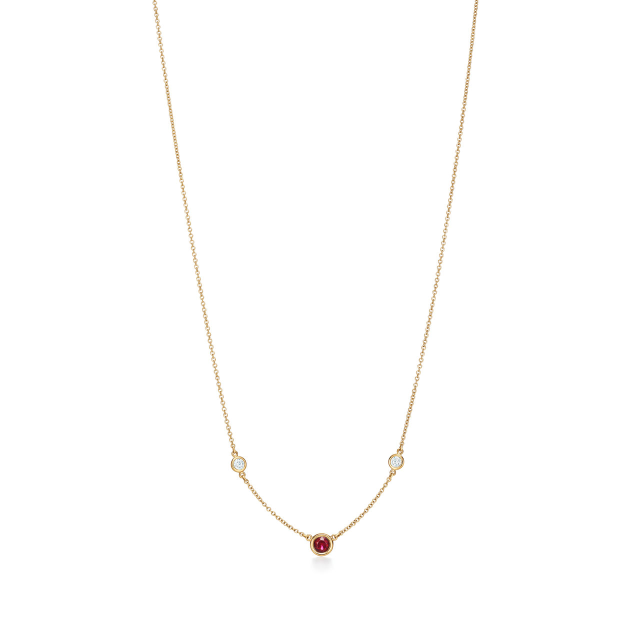 Elsa Peretti®:Color by the Yard Necklace in Gold with a Ruby and Diamonds image number 0