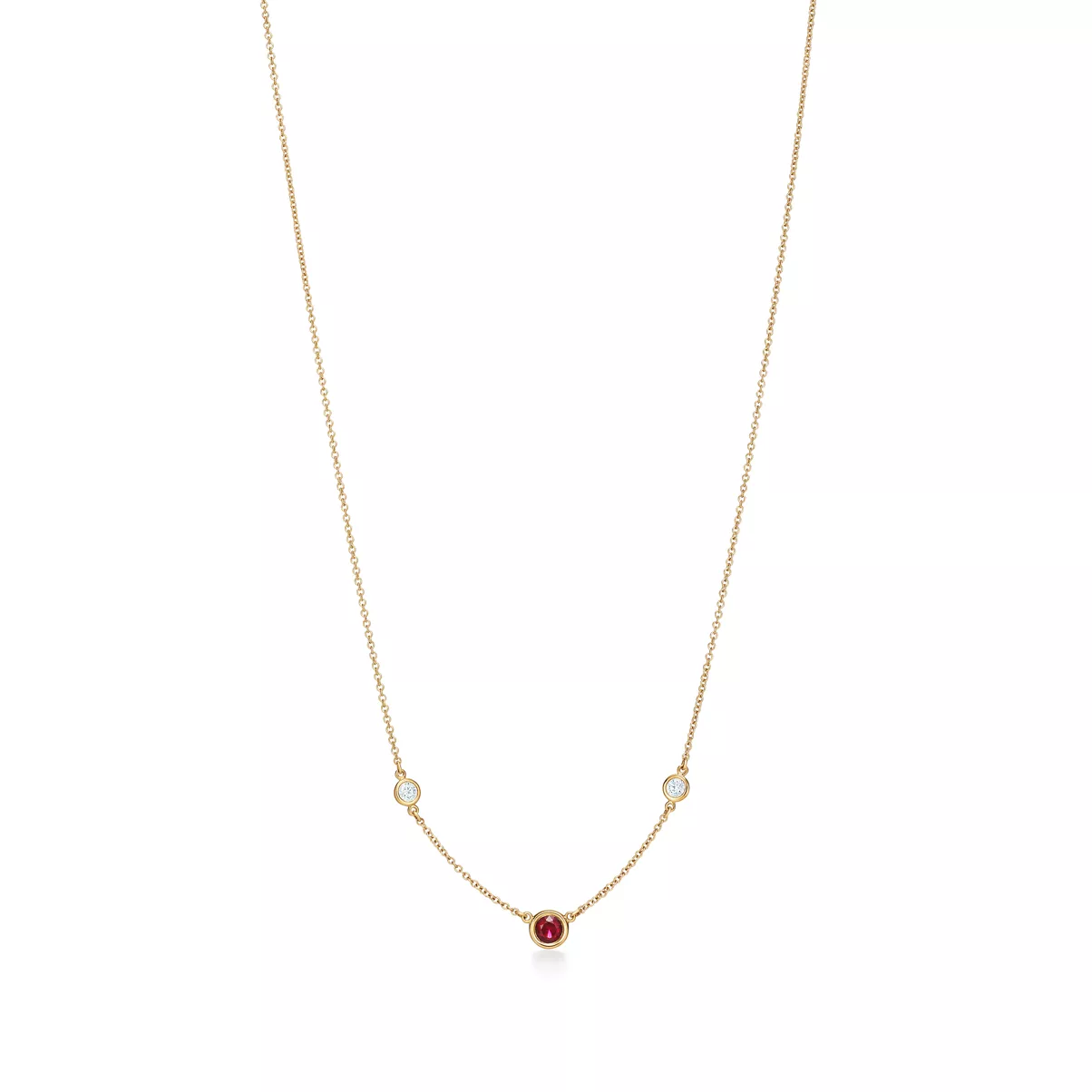 Color by the Yard Halskette in Gold mit einem Rubin und Diamanten