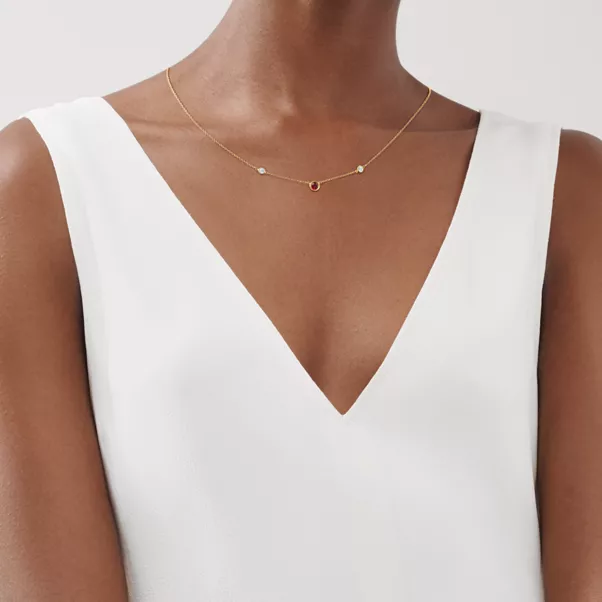 Collana Color by the Yard in oro con rubino e diamanti