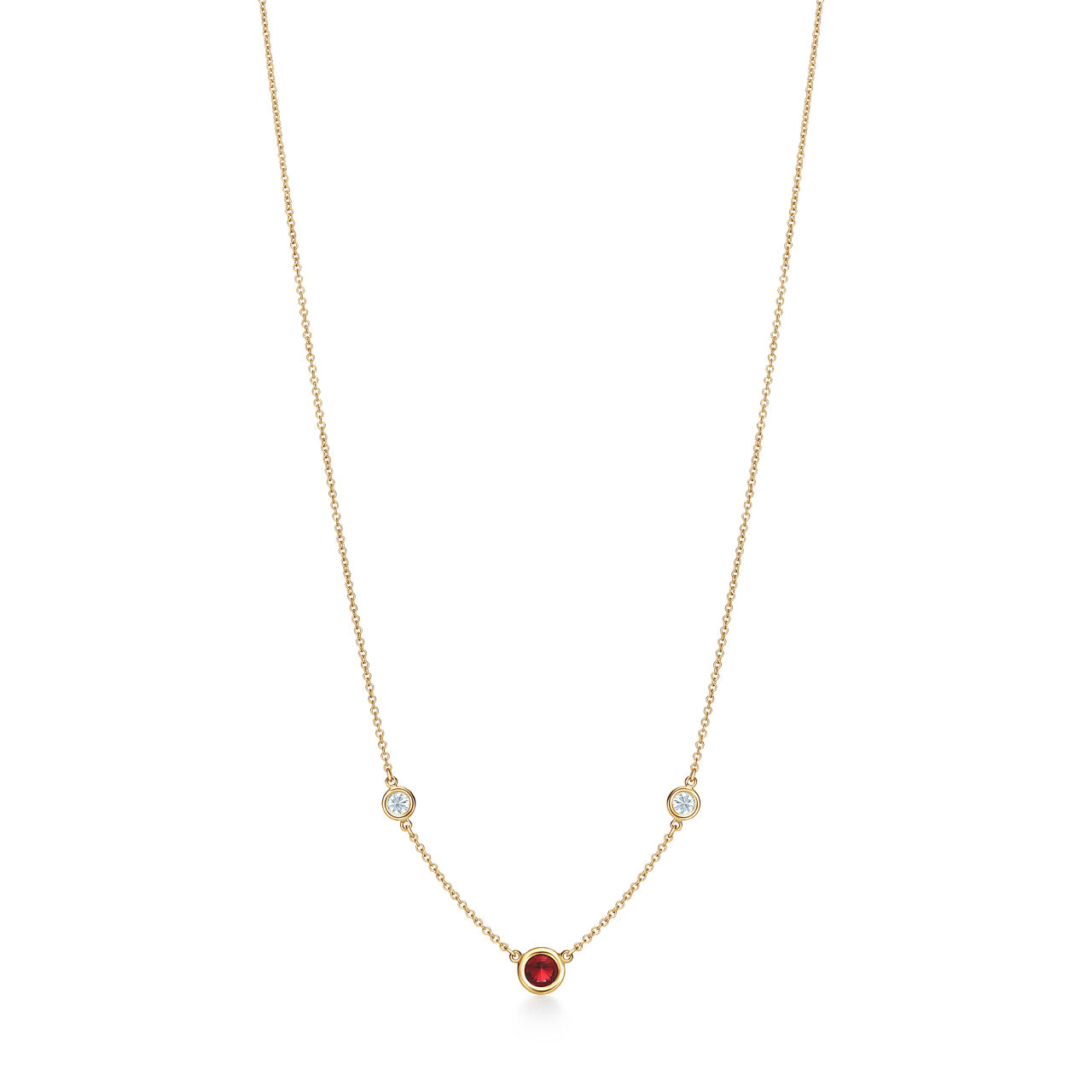 Elsa Peretti®:Color by the Yard Necklace in Gold with a Ruby and Diamonds image number 2