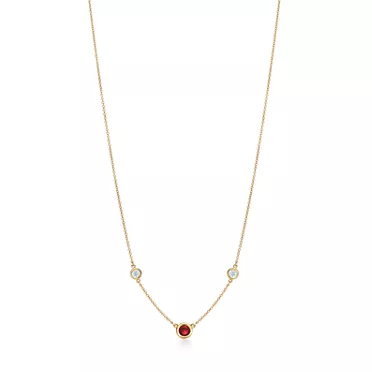 Elsa Peretti®:Color by the Yard Necklace in Gold with a Ruby and Diamonds, 2