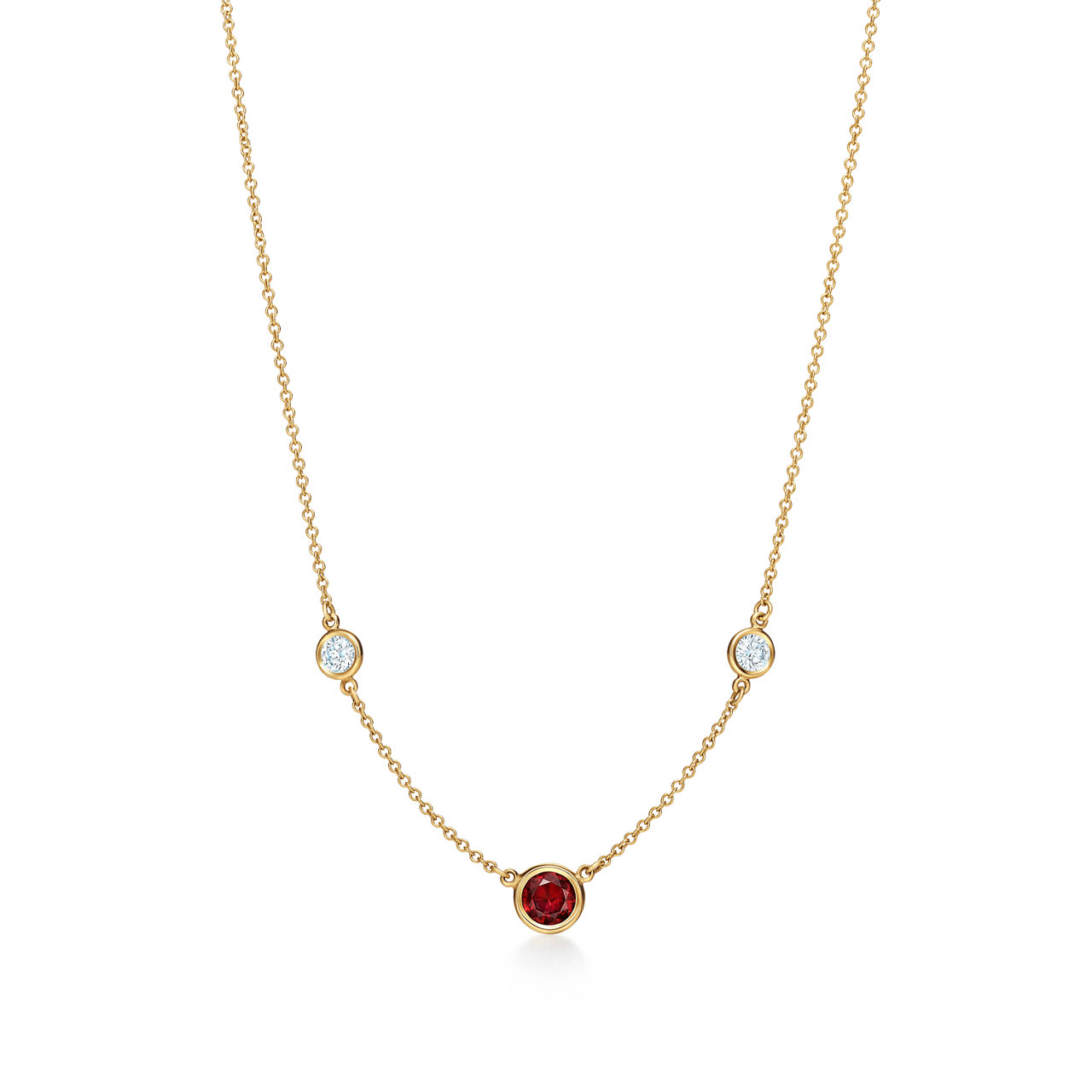 Elsa Peretti®:Color by the Yard Necklace in Gold with a Ruby and Diamonds image number 3