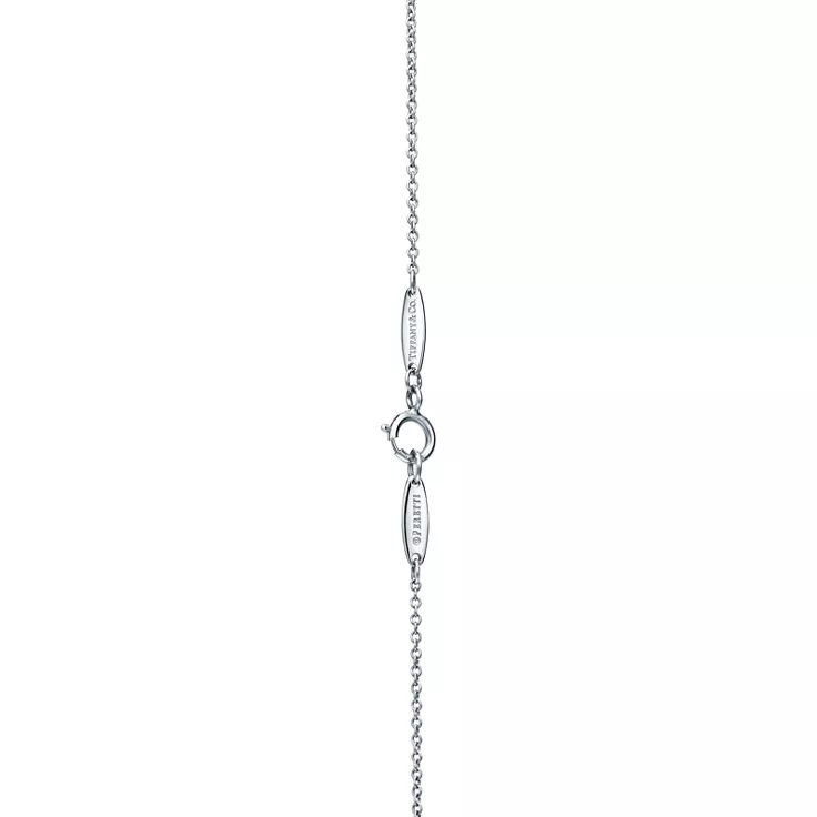 Elsa Peretti®:Color by the Yard Necklace in Platinum with a Sapphire and Diamonds, 4