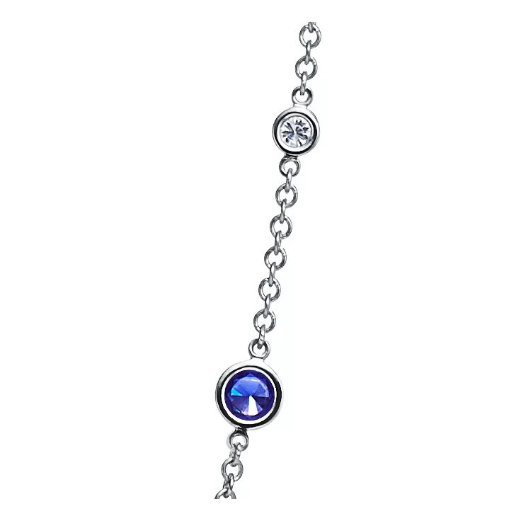 Elsa Peretti®:Color by the Yard Sprinkle Necklace in Platinum with Sapphires and Diamonds, 4