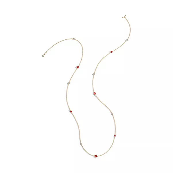 Collana Sprinkle Color by the Yard in oro con rubini e diamanti