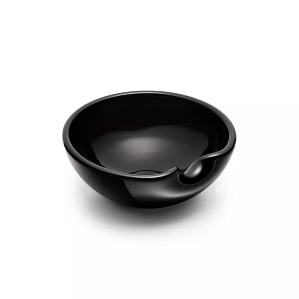 Thumbprint Bowl in Black Venetian Glass